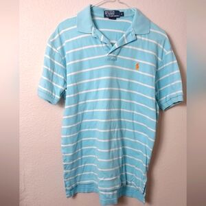 Polo by Ralph Lauren Men's Blue Striped Short Sleeves Shirt Size Small